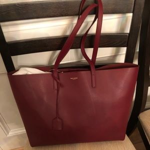 NWT Saint Laurent leather shopping tote color red